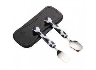 AIYoo Par de Talheres Vaquinha com Estojo