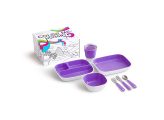 Munchkin Kit Completo Alimentação Color Me Hungry Roxo (7 Peças)