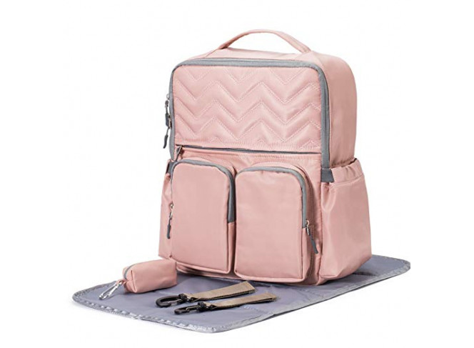 SoHo Designs Mochila de Maternidade Multifuncional Rosa com Acessórios SoHo Designs Mochila de Maternidade Multifuncional Rosa com Acessórios