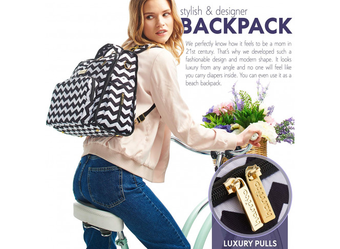 Harrito Bolsa de Maternidade Mochila Impermeável Chevron Harrito Bolsa de Maternidade Mochila Impermeável Chevron