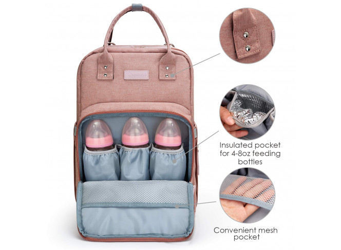 Upsimples Mochila de Maternidade Multifuncional Rosa Upsimples Mochila de Maternidade Multifuncional Rosa