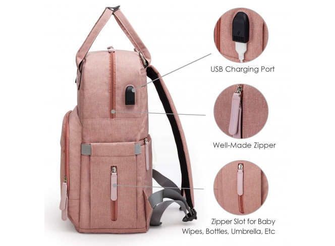 Upsimples Mochila de Maternidade Multifuncional Rosa Upsimples Mochila de Maternidade Multifuncional Rosa