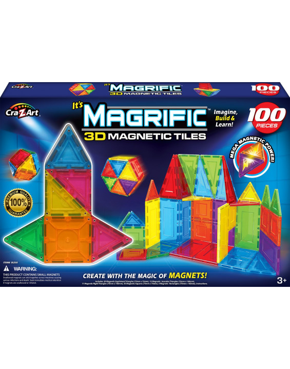 Cra-Z-Art Brinquedo Magnético Magrific 3D Peças de Montar