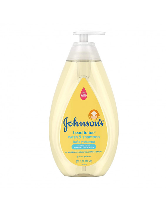 Johnson's Baby Shampoo e Sabonete Líquido Suave Head-to-Toe 800ml Johnson's Baby Shampoo e Sabonete Líquido Suave Head-to-Toe 800ml