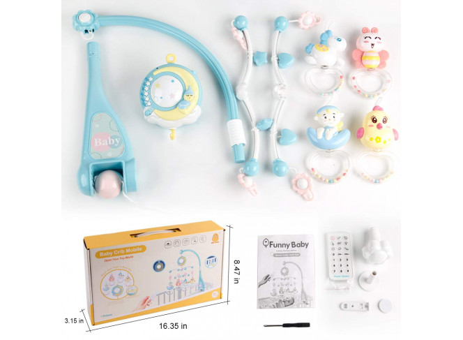 Móbile Musical com Projetor para Bebê Animais