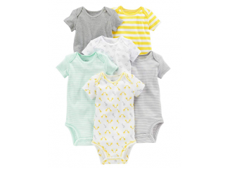 Carter's Kit Body Cinza e Amarelo Simple Joys (Contém 6)