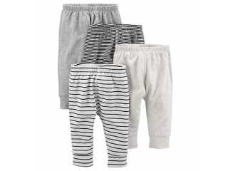 Carter's Kit de Calça Masculina Cinza Listrado Simple Joys (Contém 4)