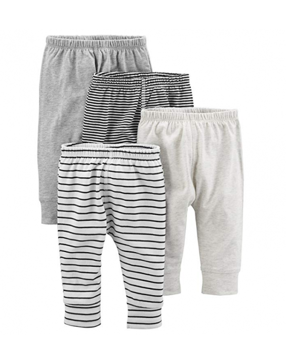 Carter's Kit de Calça Masculina Cinza Listrado Simple Joys (Contém 4)