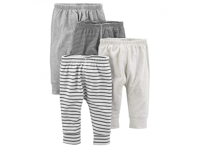 Carter's Kit de Calça Masculina Cinza Listrado Simple Joys (Contém 4)