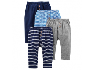 Carter's Kit de Calça Masculina Azul Marinho Listrado Simple Joys (Contém 4)