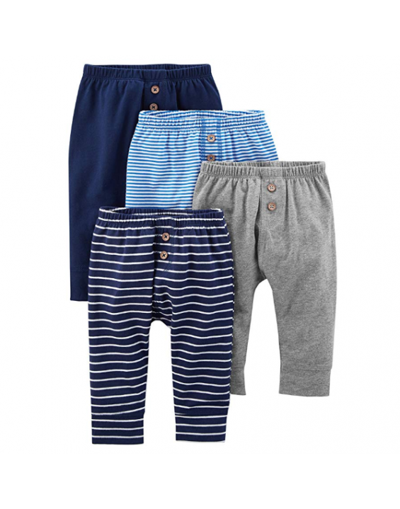 Carter's Kit de Calça Masculina Azul Marinho Listrado Simple Joys (Contém 4)