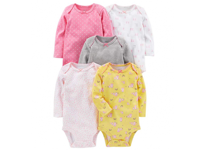 Carter's Kit Body Feminino Amarelo e Rosa Simple Joys (Contém 5) Carter's Kit Body Feminino Amarelo e Rosa Simple Joys (Contém 5)