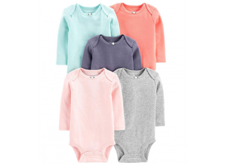 Carter's Kit Body Feminino Liso Cores Simple Joys (Contém 5)