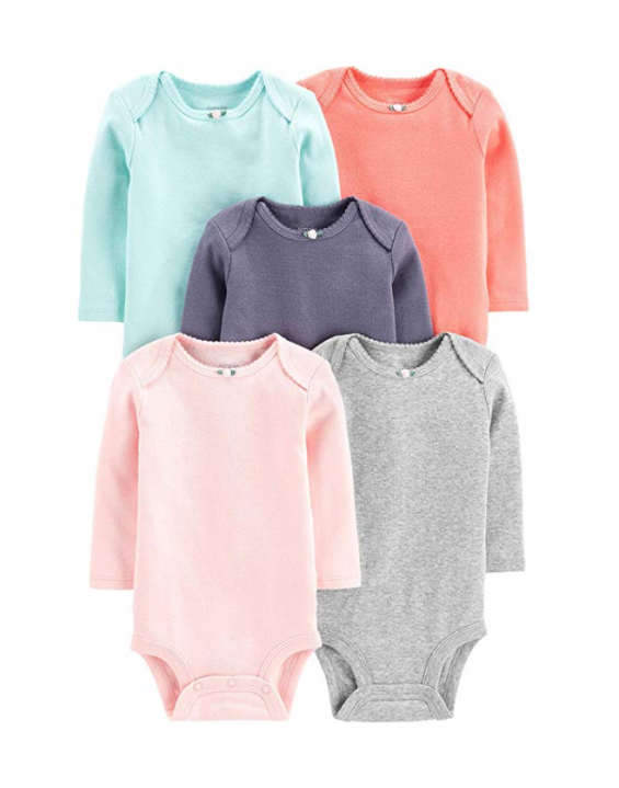 Carter's Kit Body Feminino Liso Cores Simple Joys (Contém 5)