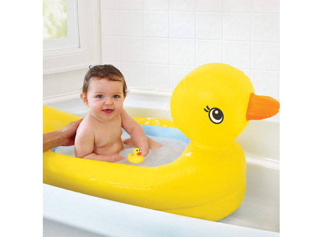 Munchkin Kit Bath Ducky Set Banheira Inflável para Bebê e Patinho de Banho