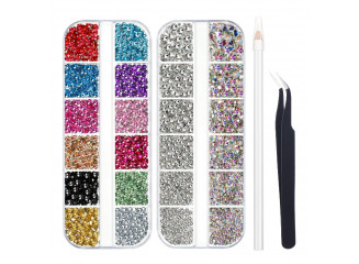 Kit Strass Coloridos para Maquiagem e Unhas Nail Art com Acessórios