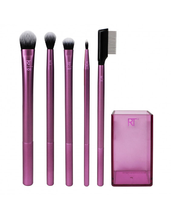 Real Techniques Kit 5 Pincéis para Olhos com Brush Cup Enhanced Eye Set Real Techniques Kit 5 Pincéis para Olhos com Brush Cup Enhanced Eye Set