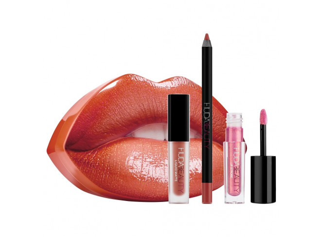 Huda Beauty Kit Lábios Contour & Strobe 
