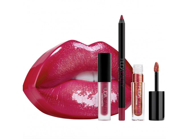 Huda Beauty Kit Lábios Contour & Strobe 