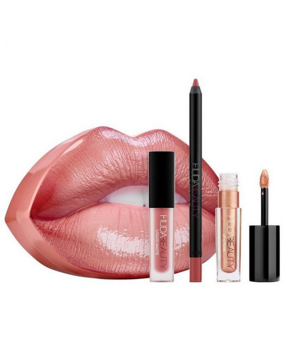 Huda Beauty Kit Lábios Contour & Strobe 