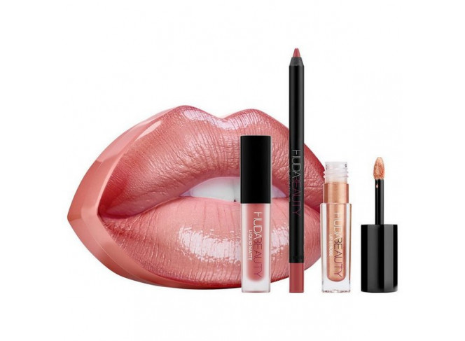 Huda Beauty Kit Lábios Contour & Strobe 