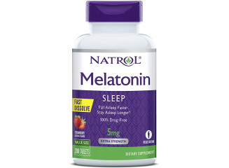 Natrol Suplemento De Melatonina 5mg Fast Dissolve Sabor Morango (200 Comprimidos)