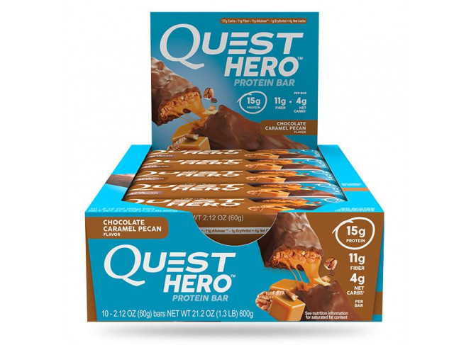 Quest HERO Barra de Proteína (10 unidades) Chocolate Caramel Pecan