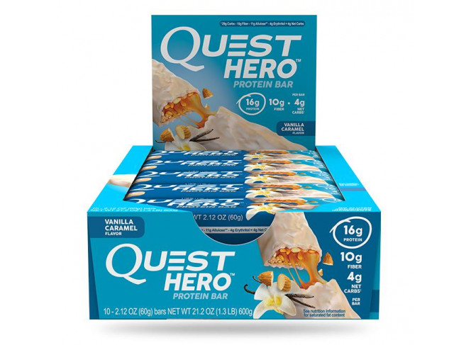 Quest HERO Barra de Proteína (10 unidades) Vanilla Caramel