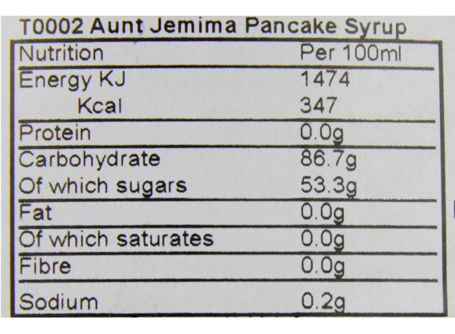 Aunt Jemima Original Calda para Panquecas Syrup