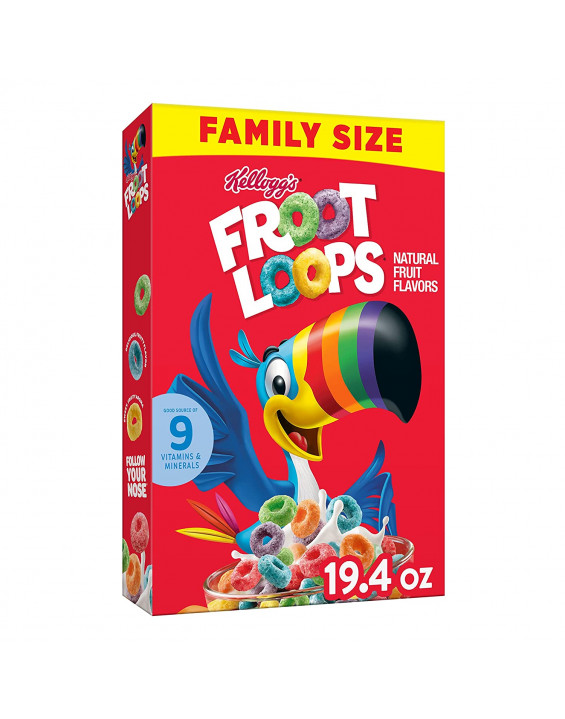 Kellogg's Cereal Matinal Froot Loops Sabor Frutas Family Size 550g