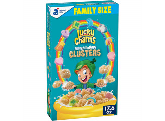 Lucky Charms Cereal Matinal Marshmallow Clusters Family Size 422g Lucky Charms Cereal Matinal Marshmallow Clusters Family Size 422g