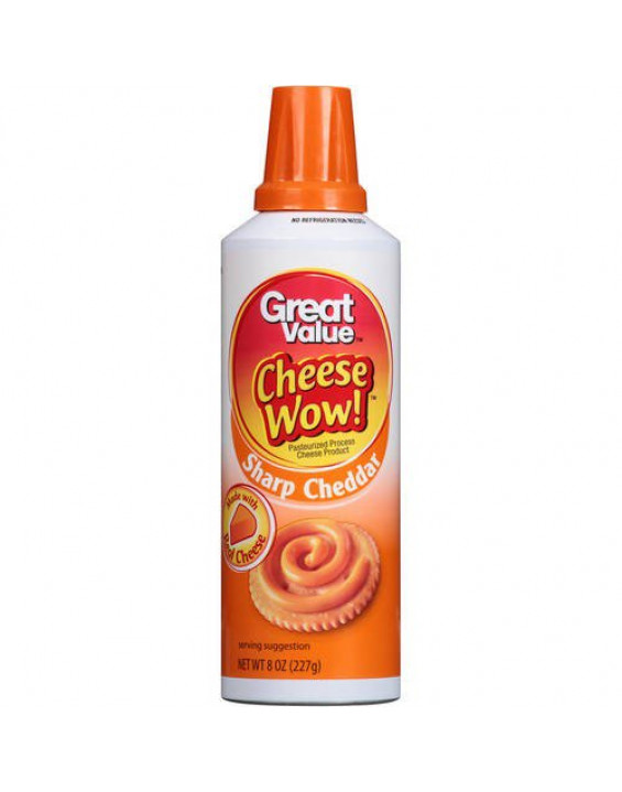 Great Value Queijo Spray Cheese Wow! Sabor Sharp Cheddar