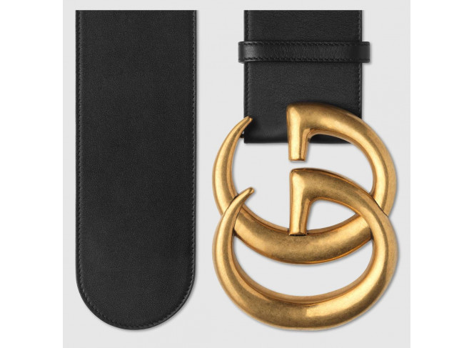 GUCCI Cinto Marmont Fivela Double G Dourado