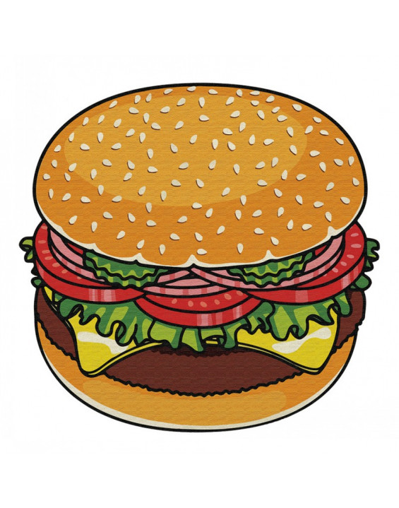 Toalha De Praia Redonda Yoga Hambúrguer