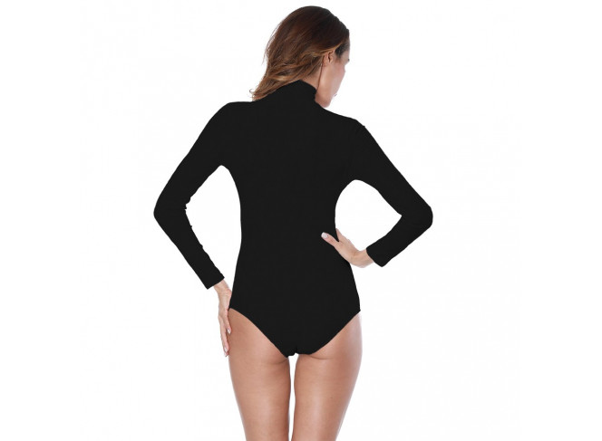 Body Canelado Gola Alta Mangas Longas (Cores)