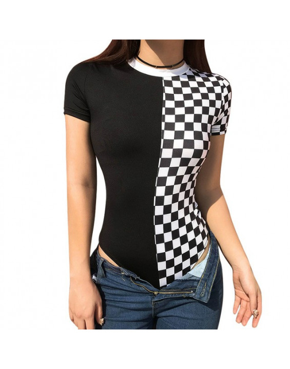 Body Canelado Xadrez Checkerboard 