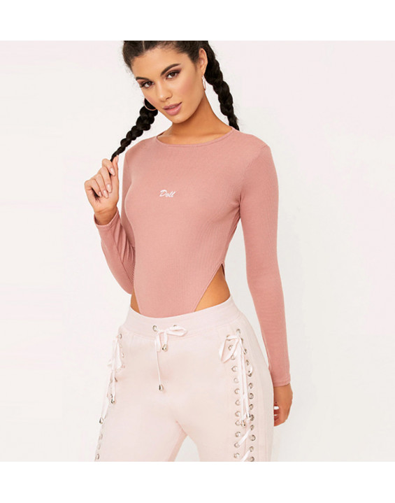 Body Canelado Doll Mangas Longas (Cores)