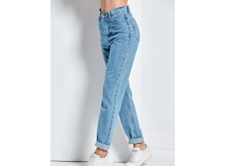 BYDI Calça Mom Jeans Cintura Alta