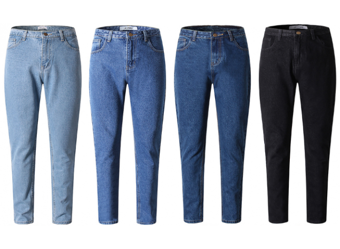BYDI Calça Mom Jeans Cintura Alta Vintage (Cores)