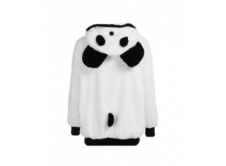 Casaco de Moletom com Zíper e Capuz Panda