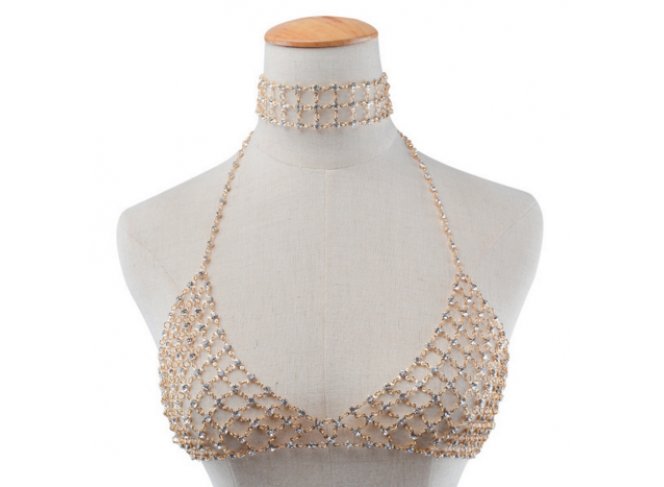Sutia de Strass Bralette Sparkle Choker Sutia de Strass Bralette Sparkle Choker