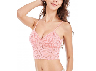 Sutiã Bralette de Renda Rosa