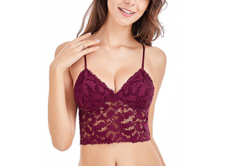 Sutiã Bralette de Renda Vinho