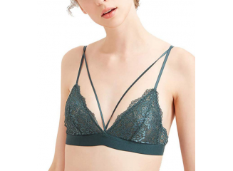 Sutiã Triangulo de Renda Strappy Azul