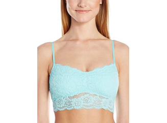 Sutiã Bralette de Renda com Bojo Azul