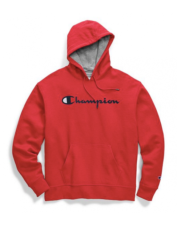 Champion Casaco de Moletom com Capuz Script Logo Vermelho