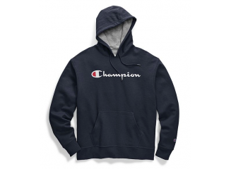 Champion Casaco de Moletom com Capuz Script Logo Azul Navy	