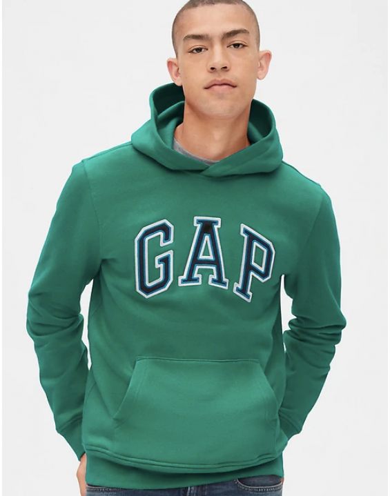 GAP Casaco de Moletom com Capuz Logo Verde