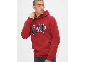 GAP Casaco de Moletom com Capuz Logo Vermelho