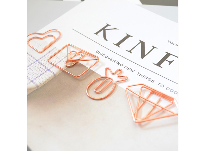 Kit Clips de Papel Rose Gold 